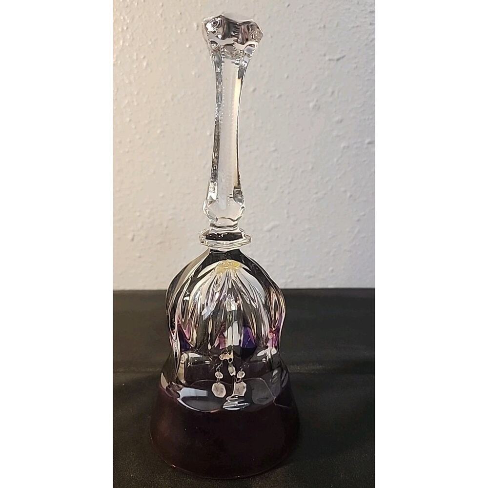 Large Echt Bleikristall Ruby Flash 24% Lead Crystal Bell West Germany 8" Tall